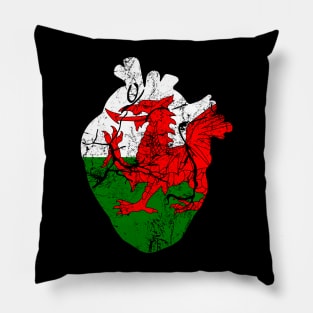 Love Wales Anatomical Heart Welsh Dragon St Davids Pillow