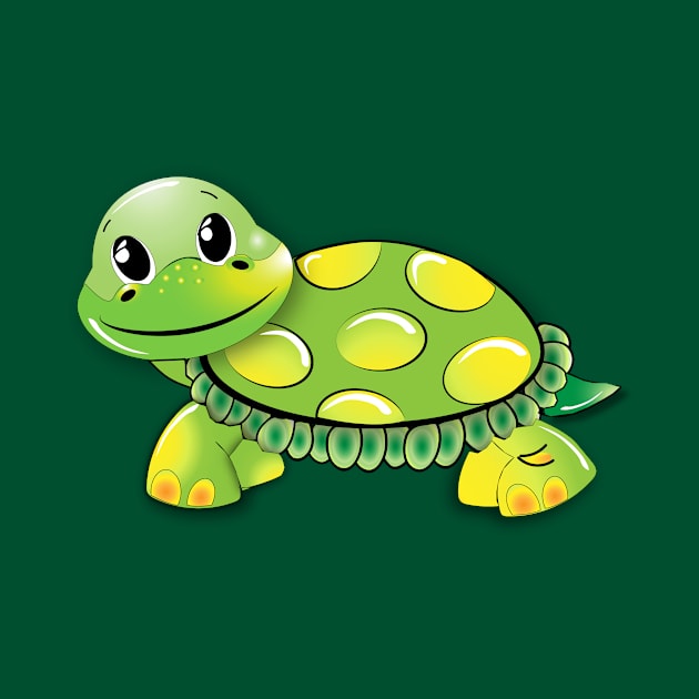 Funny Green Turtle by teegear