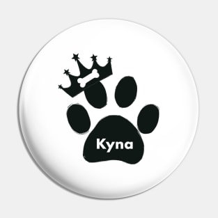 Kyna name made of hand drawn paw prints Pin