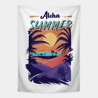 Aloha Summer Retro Vintage Art Tapestry