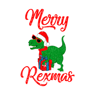 Merry Rexmas Rocking Dinosaur T-Shirt