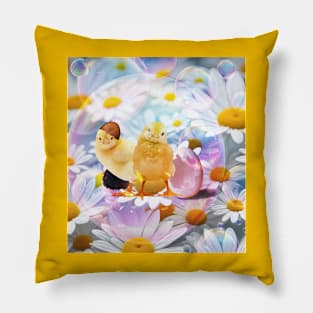 Baby Chicks in bubbles Pillow