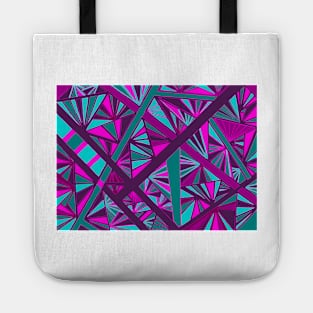 Stained Glass -- Teal, Turquoise, Pink, and Fuchsia Tote