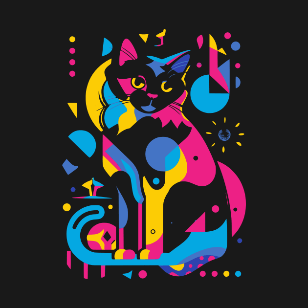 Retro Modern Cat by Visual Arts Oasis