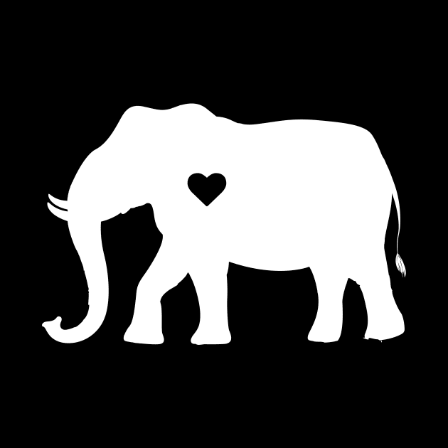 Elephant Heart Silhouette by LetsBeginDesigns