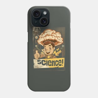 Science, retro style, explosion, atomic bomb Phone Case