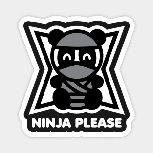 Ninja Please Bambu Brand Classic Panda Stars Skills Ninjutsu Japanese Martial Arts Training Magnet