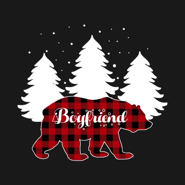 Buffalo Red Plaid Boyfriend Bear Matching Family Christmas by Kagina