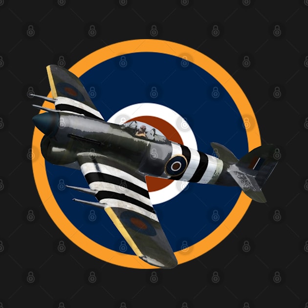 RAF Hawker Typhoon Roundel Flag WW2 Plane by Dirty Custard Designs 