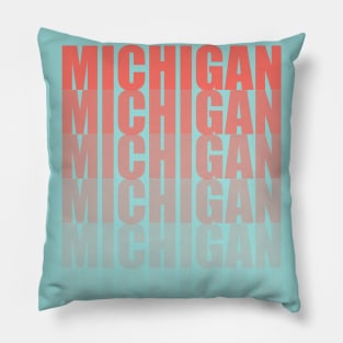 Michigan Gradient in Living Coral Pillow