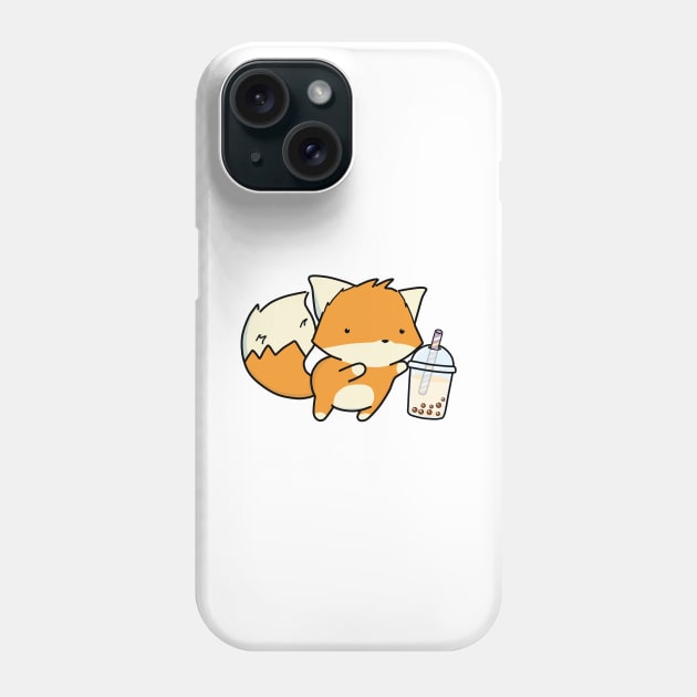 Little Fox Loves Boba! Phone Case by SirBobalot