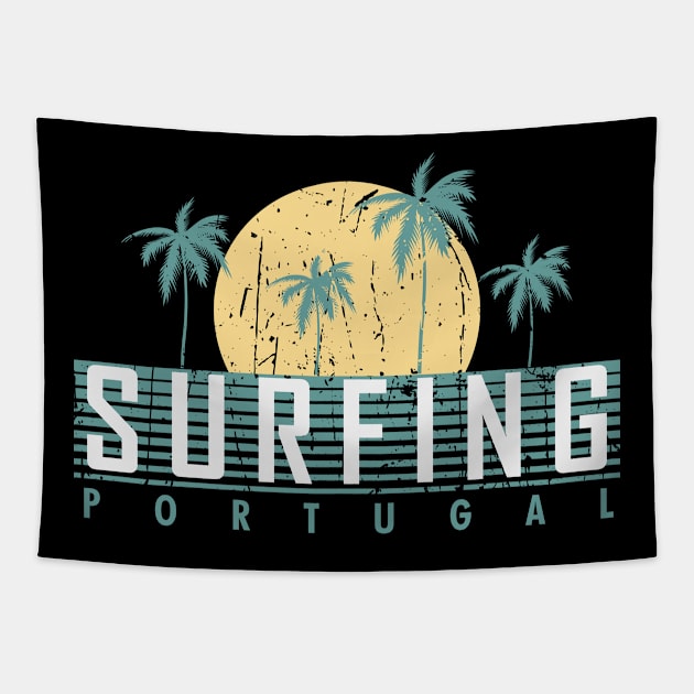 Portugal surf Tapestry by SerenityByAlex