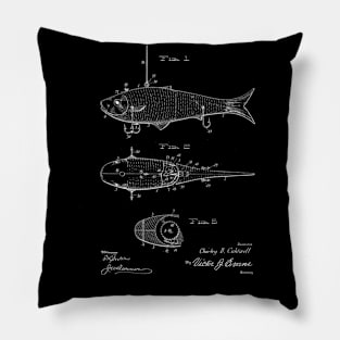 Fishing Tackle Vintage Patent Drawing Pillow