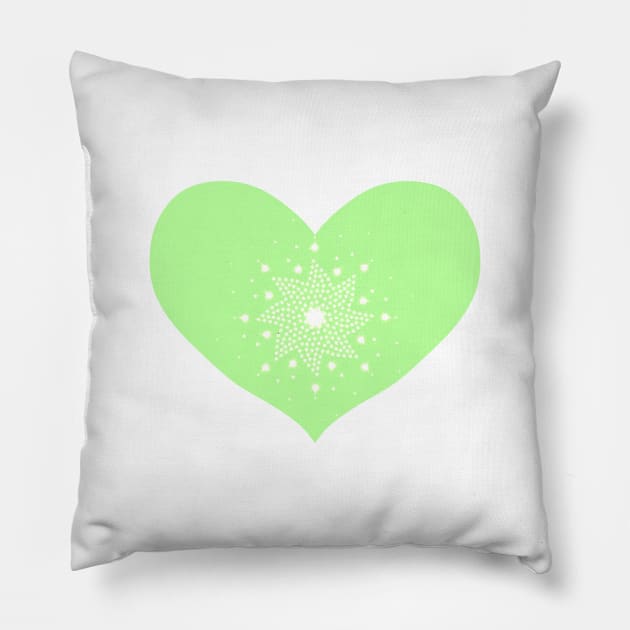 Green Heart Pillow by Jaspreet Kaur