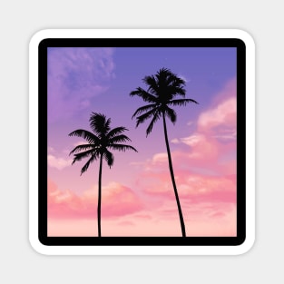 Palm tree purple Sunset Magnet