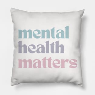 Mental Health Matters | Retro Quote French Gray Pillow