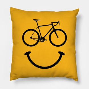 Bicycle Smiley Face Pillow