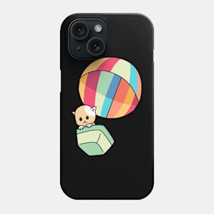 cat with hot air balloon Phone Case