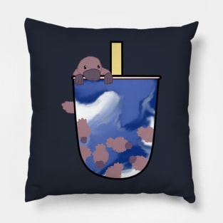 Platypus Butterfly Pea Boba Milk Tea Pillow