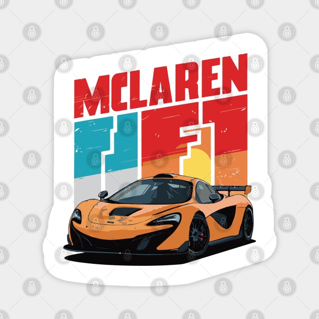 Mclaren P1 Vintage Car Magnet by Cruise Dresses