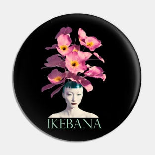 Ikebana flower head woman Pin