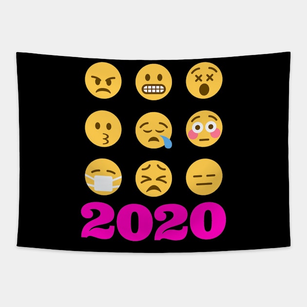 Funny Smiley Expressions Of 2020 Review Tapestry by mikels