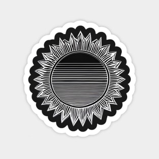 Sunflower sun retro outrun simple sticker Magnet