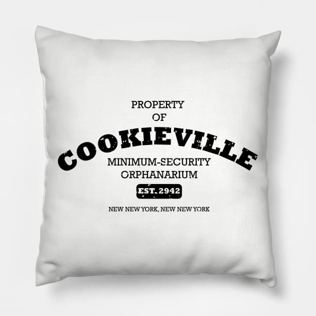 Cookieville Minimum-Security Orphanarium (aged) Pillow by BishopCras