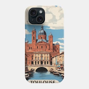 Toulouse France Tourism Vintage Poster 4 Phone Case