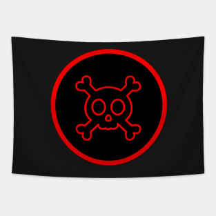 Skull and Bones Funny Halloween  Danger Tapestry