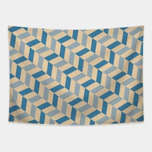 Herringbone scandi pattern in pastel blue and beige Tapestry