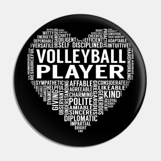 Volleyball Player Heart Pin