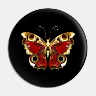 red gold butterfly Pin