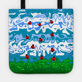 Nature Summer Ladybug Abstract Tote