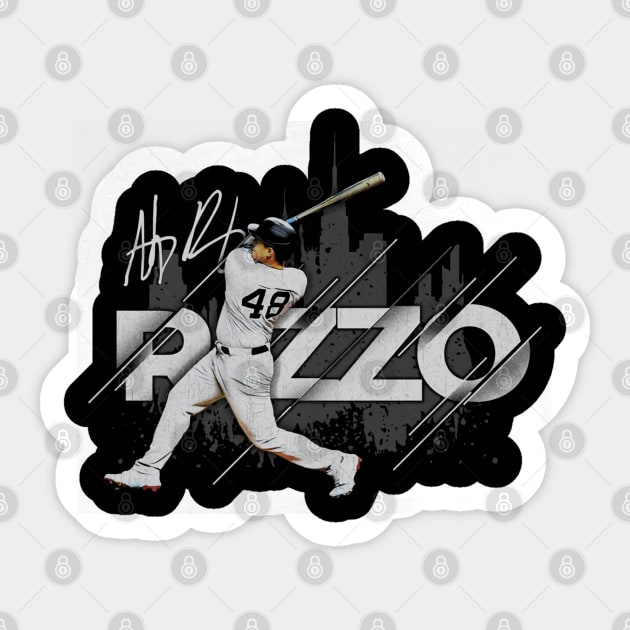 Rizzo New York Y Skyline - Baseball - Sticker | TeePublic