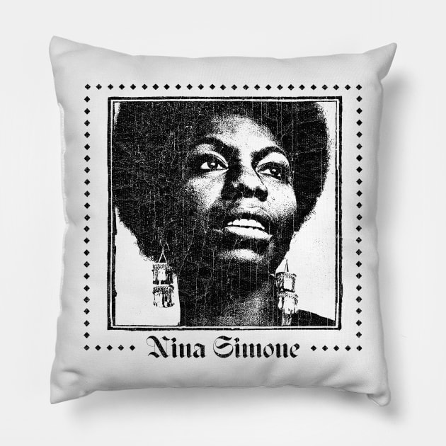 Nina Simone /\ Original Retro Fan Art Design Pillow by DankFutura