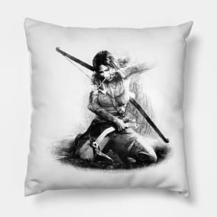 Lara Croft Drawing Pillow