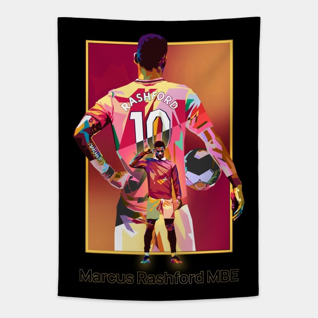 Marcus Rashford in red Tapestry by RJWLTG