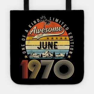 Awesome Since June 1970 Vintage 53rd Birthday Tote