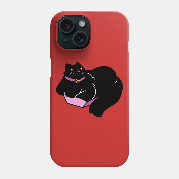 Black Cat in Tiny Box Phone Case by saradaboru