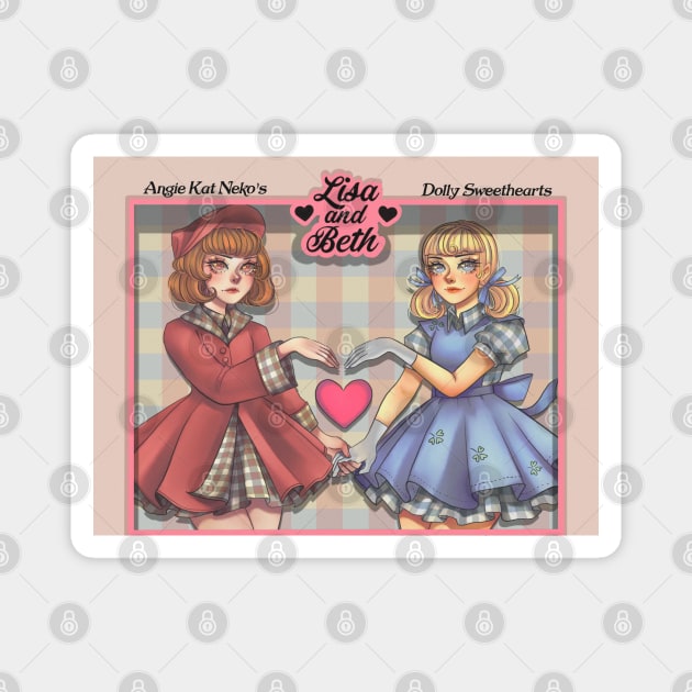 Lisa and Beth Magnet by Angie Kat Neko