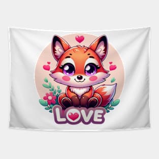 Enchanted Fox Love Charm Sticker Tapestry