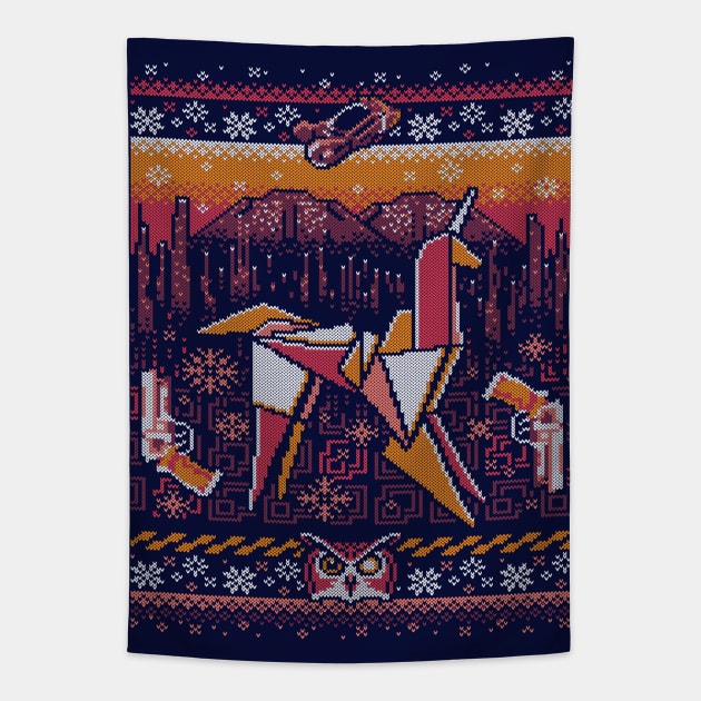 Nexus Xmas Sweater (Sunset) Tapestry by djkopet