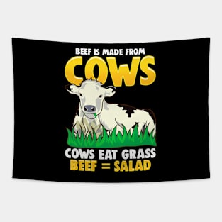 Funny Cows Equal Salad Diet Joke Tapestry