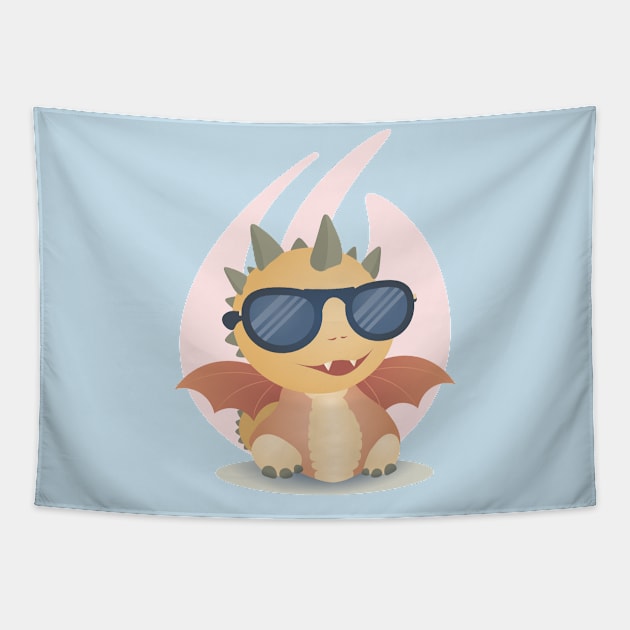 Baby Dragon with Sunglasses Tapestry by iamKaye