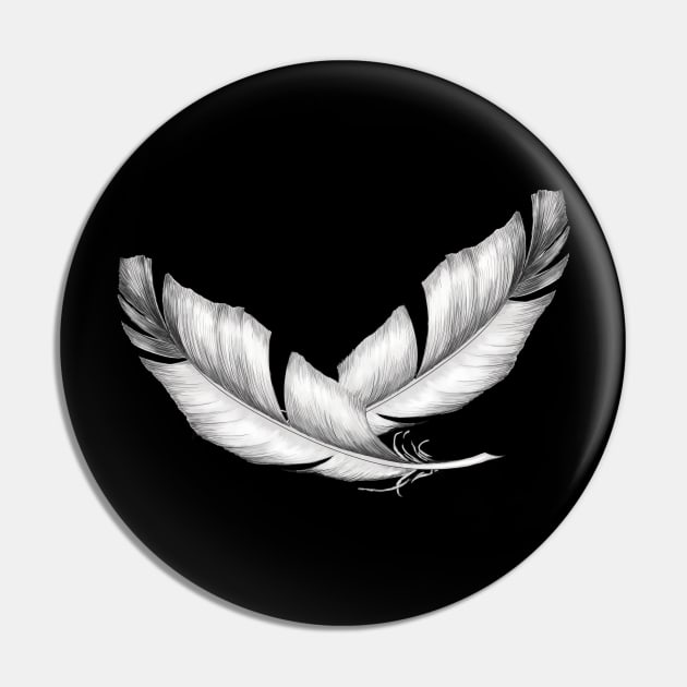 White feathers Pin by Anilia