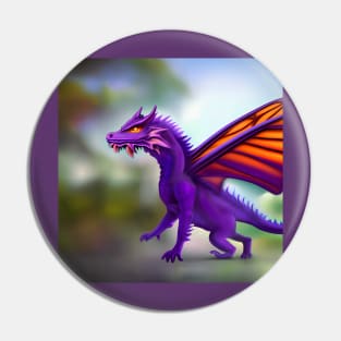 Purple Fairy Dragon with Butterfly Wings Pin