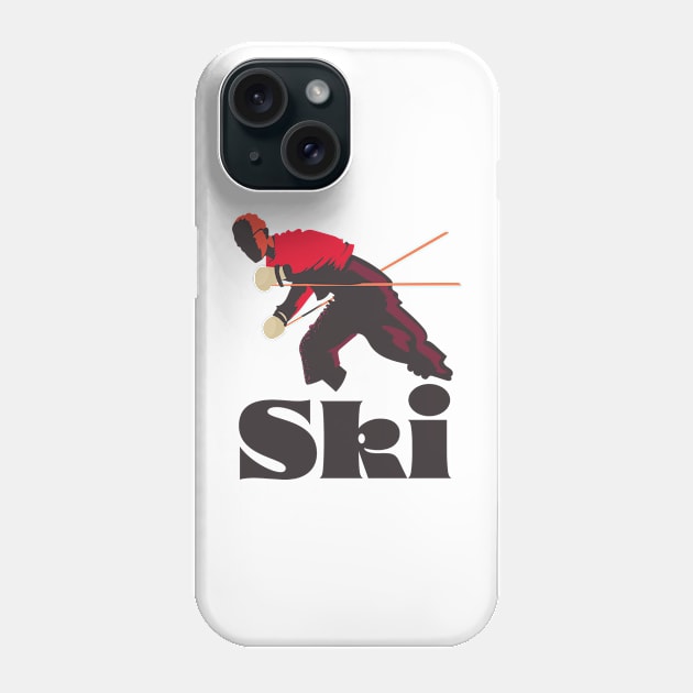 Retro Ski poster Phone Case by nickemporium1