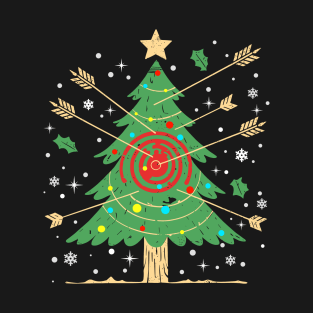 Funny Xmas Bow Santa Archery Christmas Tree T-Shirt