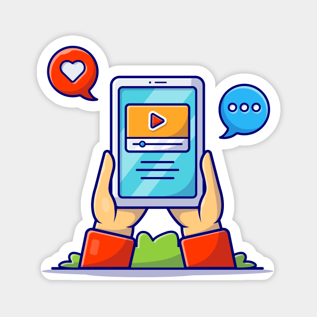 Online Video Cartoon Vector Icon Illustration Magnet by Catalyst Labs